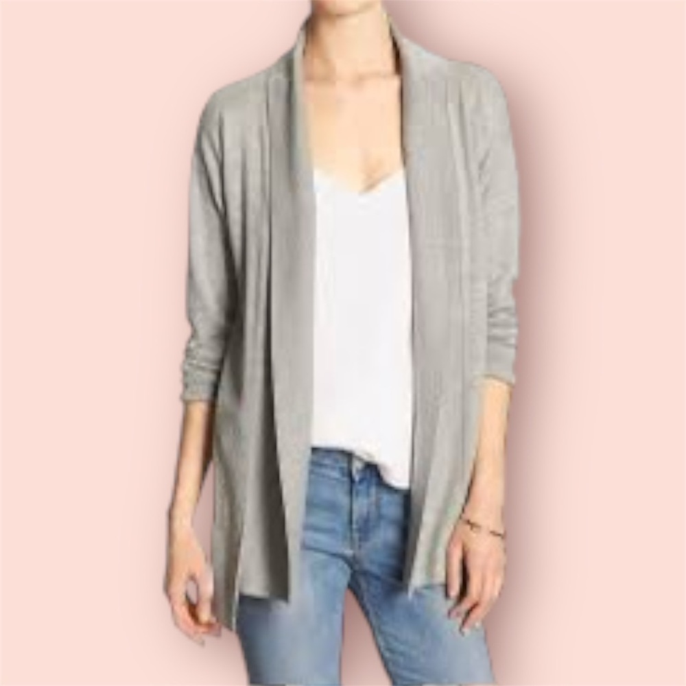 BANANA REPUBLIC small FACTORY DRAPEY CARDIGAN light heather grey​​ NWOT​